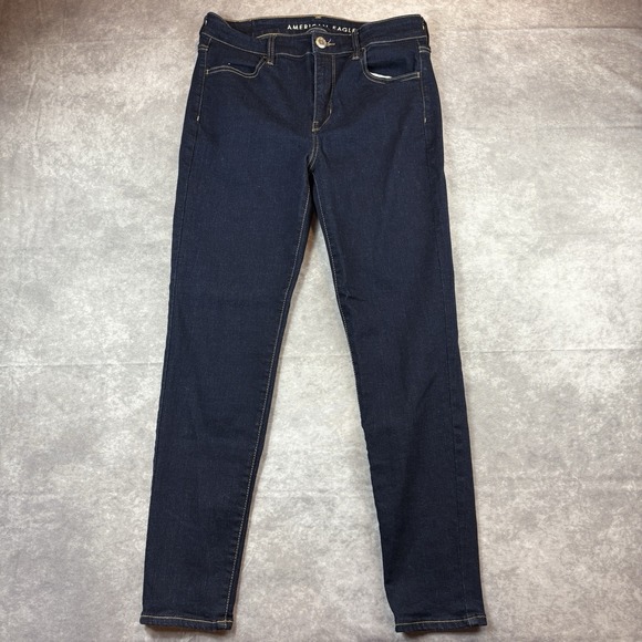 American Eagle By Payless Denim - American Eagle Jeans Womens 10 Dark Blue High Rise Jegging Super Stretch